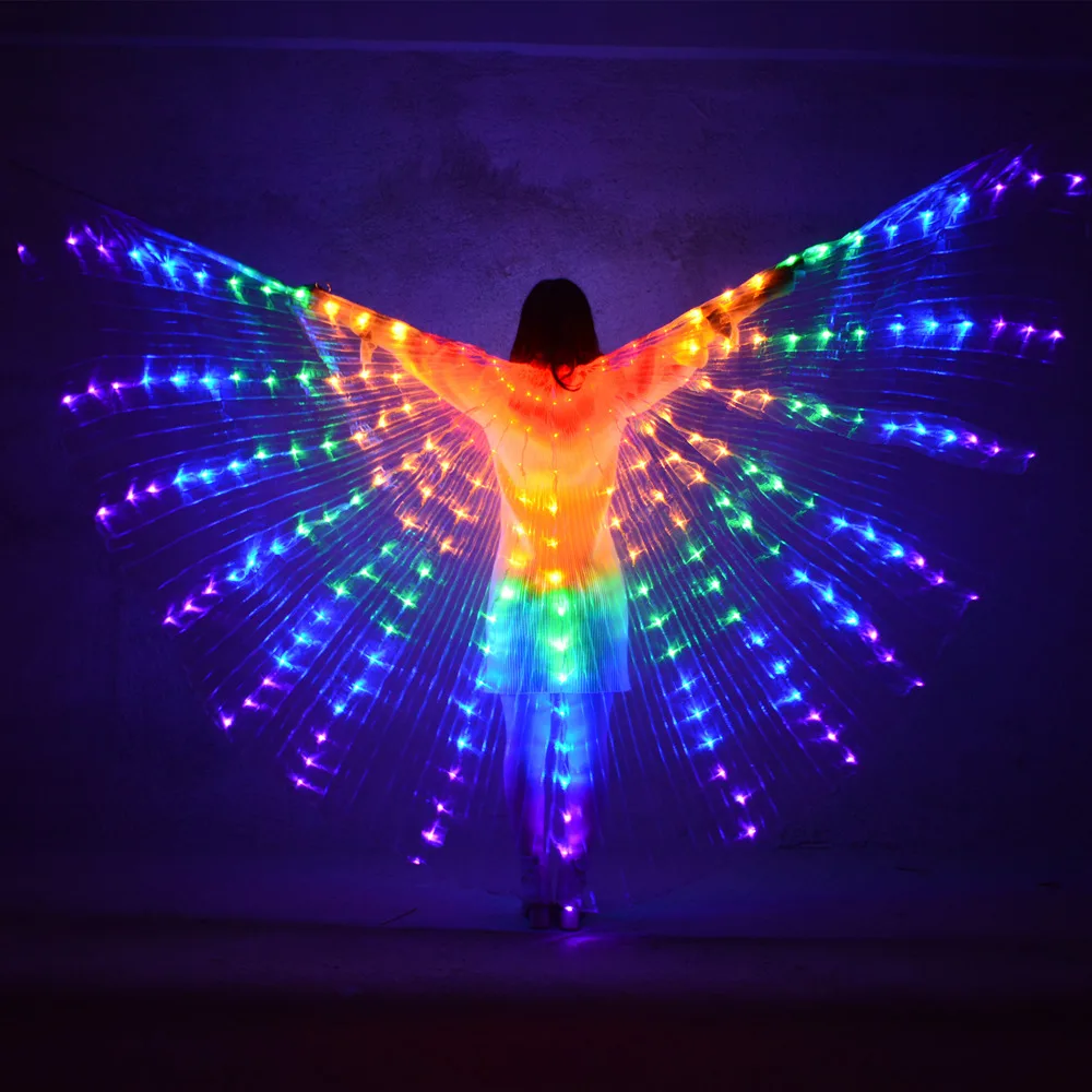 Belly Dance LED Wings Children Performance Fluorescent Butterfly Isis Wings Belly Dancing Bellydance Carnival Led Costumes Shows