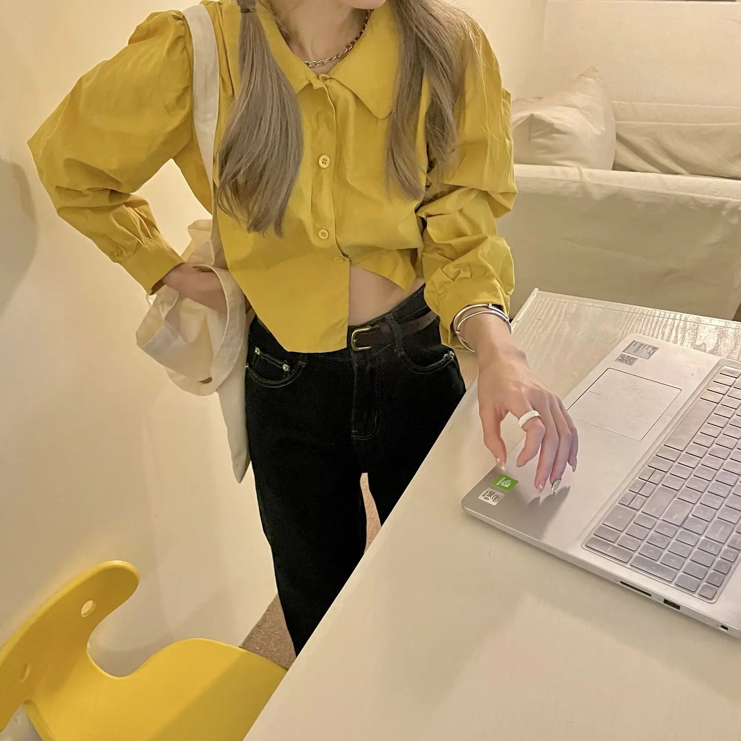 Shirts Women Solid Simple Girls Lovely All-match Cropped Design Tops Popular Tender Basic Vintage Holiday Clothing Ulzzang New