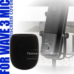 For Elgato Wave 3 Wave3 Microphone Windscreen Anti Pop Filter Screen Windshield Sponge Mic Cover Windproof Foam Dustproof Shield