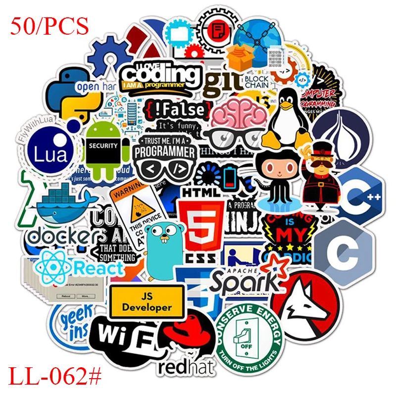 LL-062# 50/PCS Programmer programming PVC sticker Art Crafts collection Gift wall Design sticker Graffiti Stickers