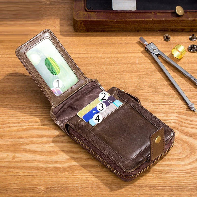 Men's Wallet short Coin Purse Soft Vintage Women Purses Large Clutch Fashion Genuine Leather Zipper wallet Card Holder carteira