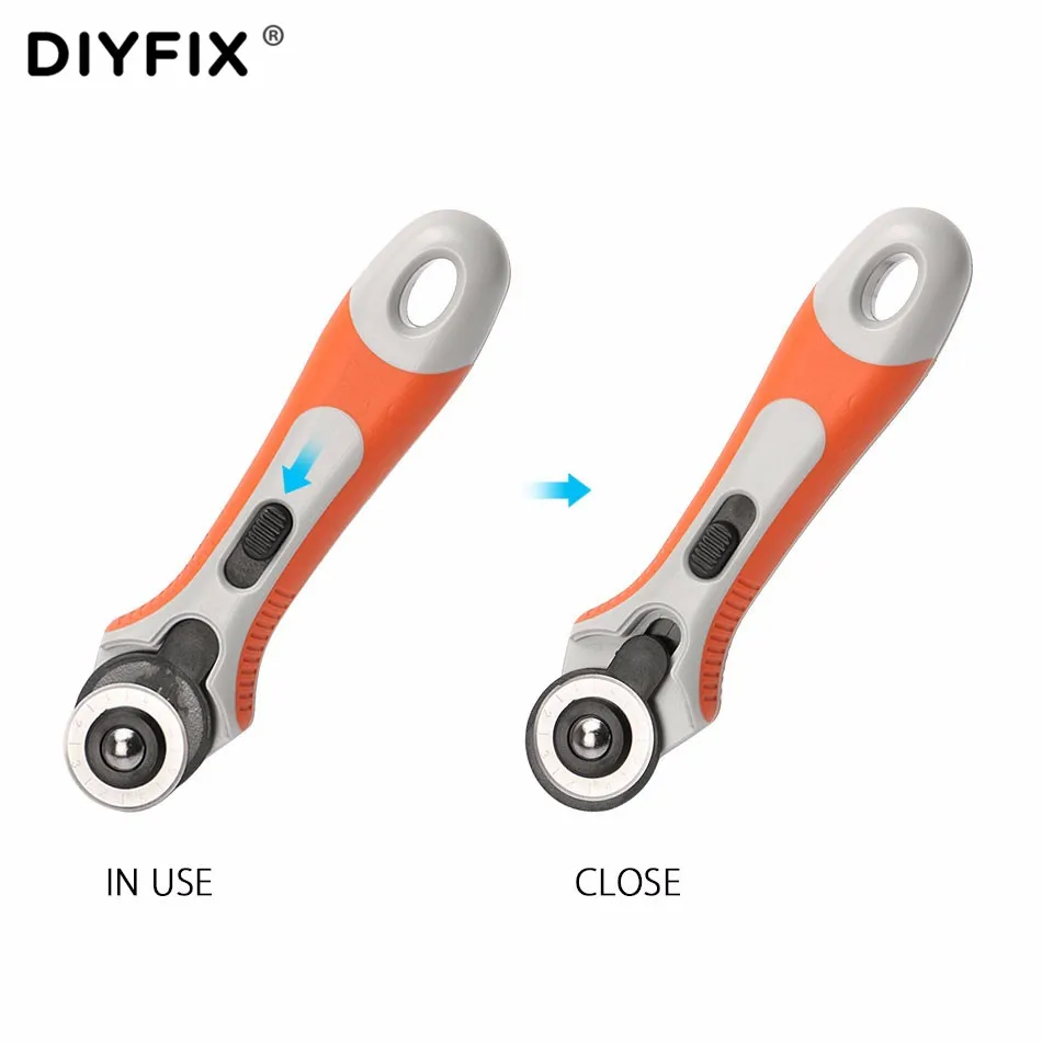 28mm Tail Supplies Rotary Cutter Patchwork Tools Safe Roller Wheel Round Knife For Leather Fabric Paper Vinyl Srtips Sewing Tool