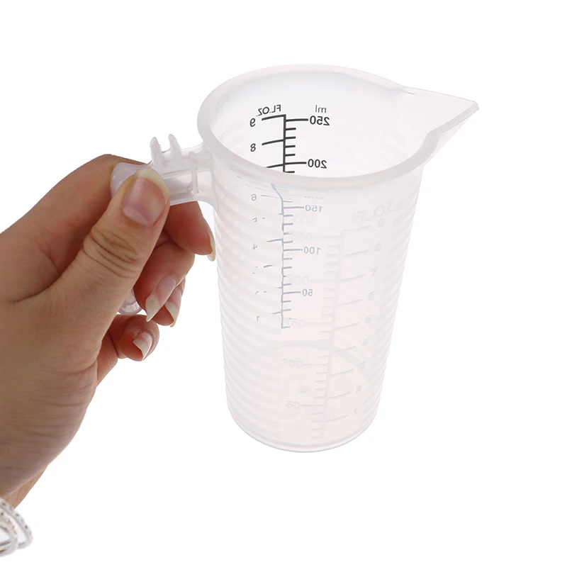 1PC 100/250/500ML Plastic Measuring Cups Jug  Liquid Container Clear Baking Kitchen Flour Water With Cover Kitchne Accessories