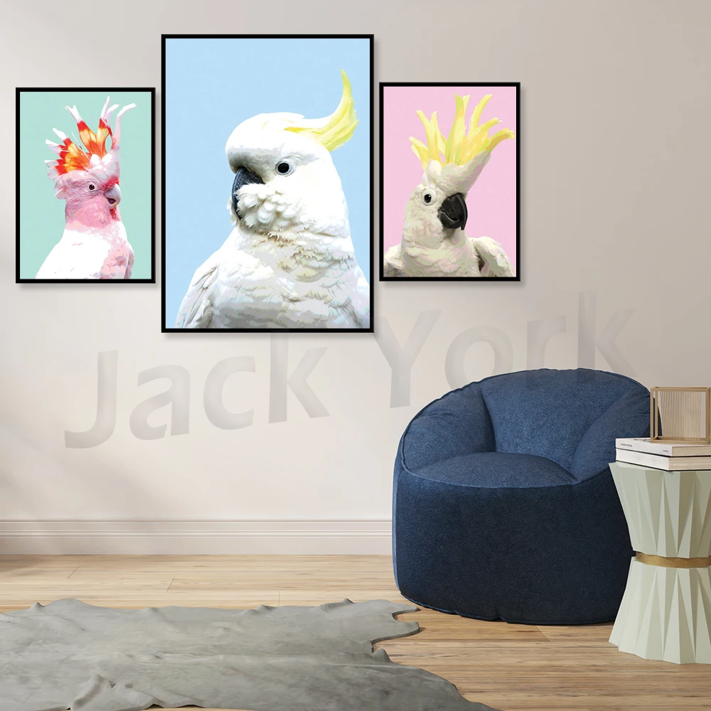 Nursery Print , Pink Cockatoo Print, Sulphur Crested Cockatoo, Bird Poster, Australian Bird Prints