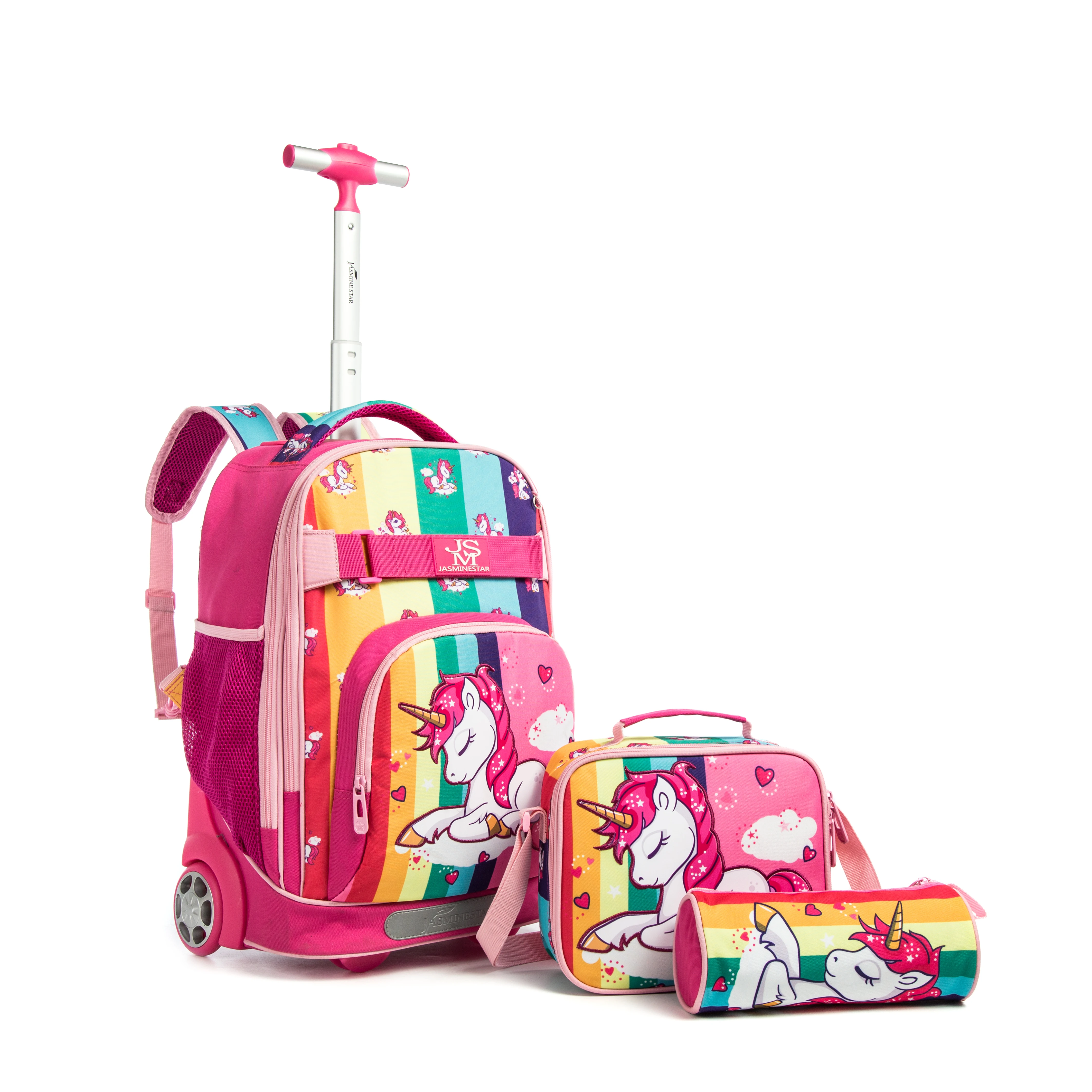 Mochila de bagagem de rolamento escolar para adolescentes, trolley bags, lancheira, rodas, viagens, meninas, meninos, 18"