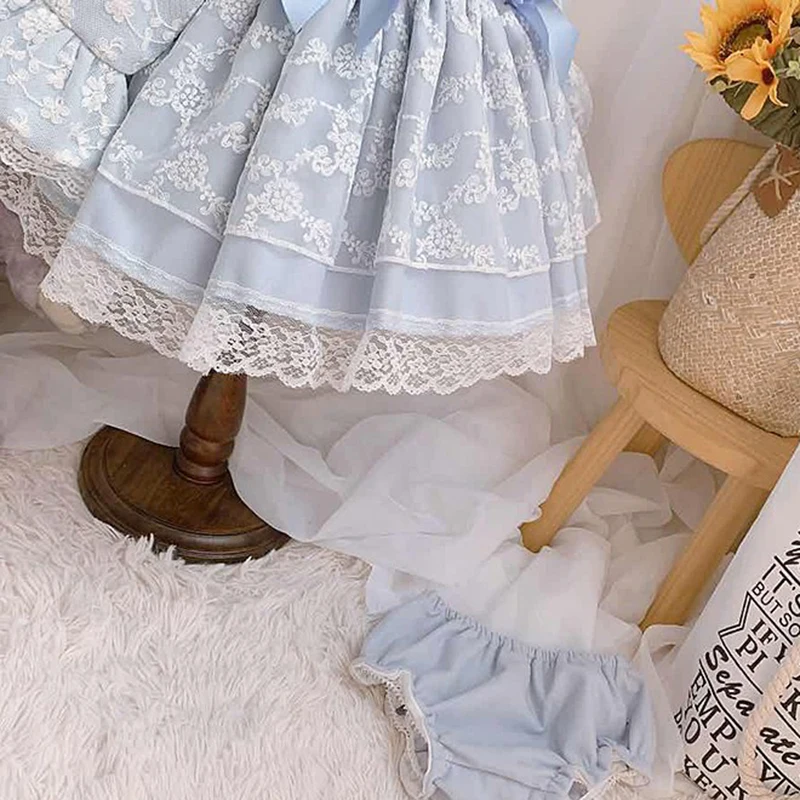 Baby Girl Vintage Dress Children Spanish Lolita Dresses Infant Christening Birthday Ball Gowns Little Girls Princess Vestidos