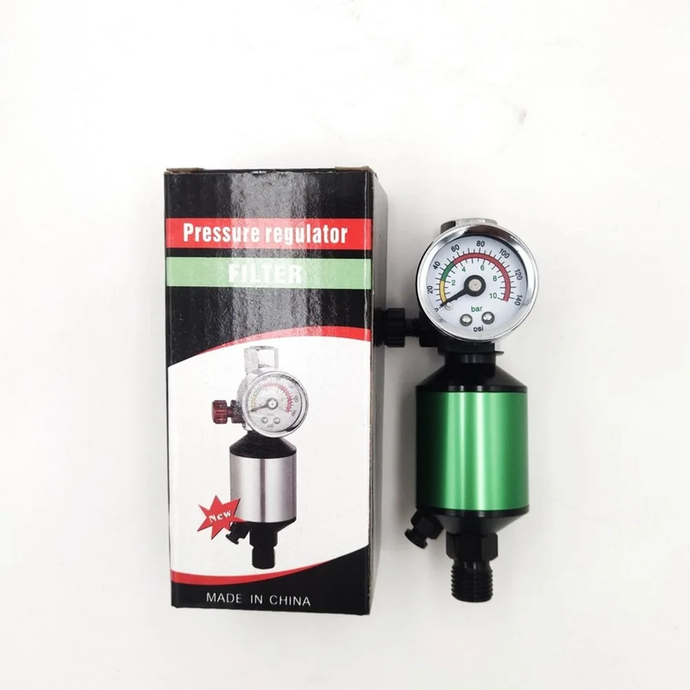 Spray Gun Air Regulator Gauge with Air Filter 1/4NPT Taper Air Spray In-Line Water Trap Filter Tools Paint Spray Gun Accessories