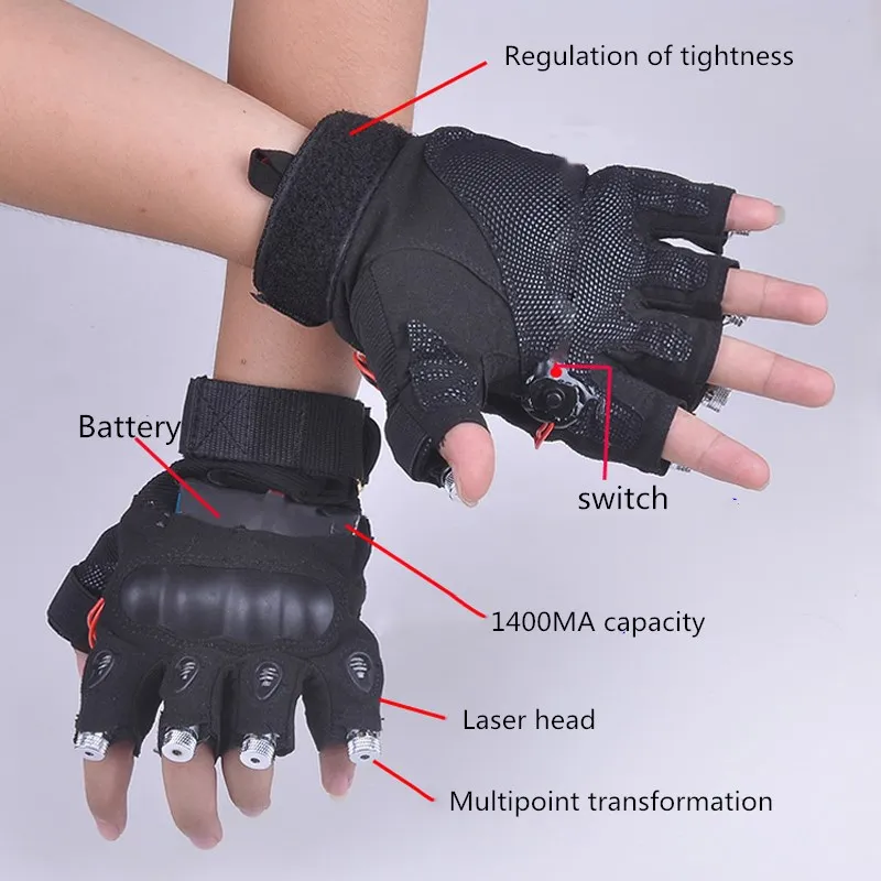 Guantes láser rojo y verde para baile, luz de Palma láser para DJ, Club/fiesta/bares, accesorios personales para actuaciones en escenario