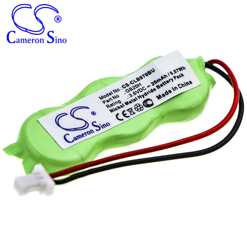 CameronSino Battery for Cipherlab 9700 fits Cipherlab GB20H Barcode Scanner battery 20mAh/0.07Wh 3.60V Ni-MH Green