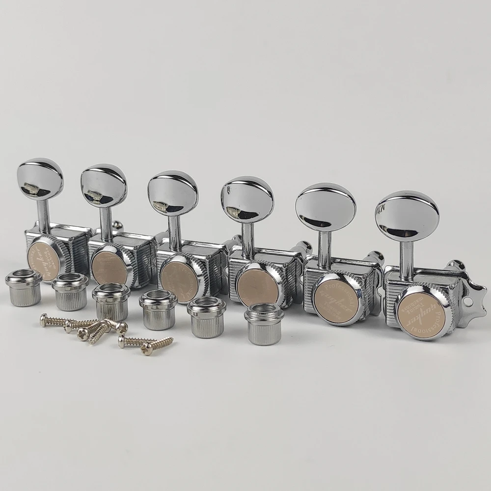 GUYKER Vintage Nickel/Chrom Schloss String Tuner Elektrische Gitarre Mechaniken Mechaniken Für ST TL Gitarre Tuning Pegs