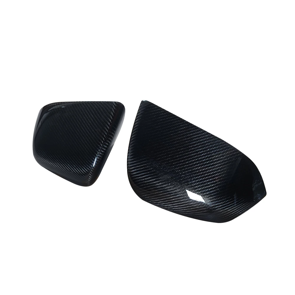 Auto Side Rear View Mirror Cover Shell Cap Real Dry Carbon Fiber Add on type For Tesla Model Y 2020-2021