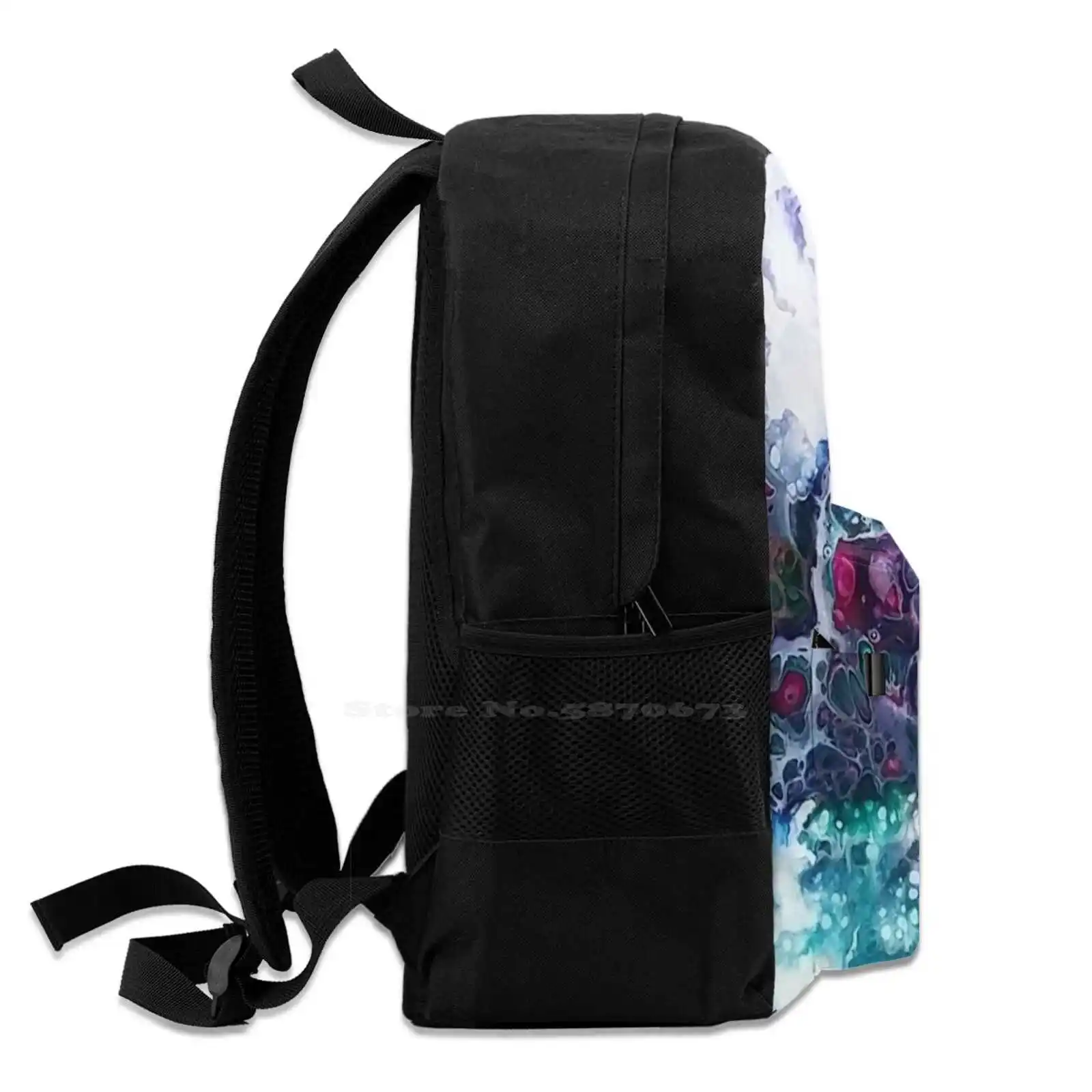 Mochila de grande capacidade para escola, 15 polegadas, floresta, céu, oceano, paisagem de água, sonhos, fantasia Cottage, camping, abstrato