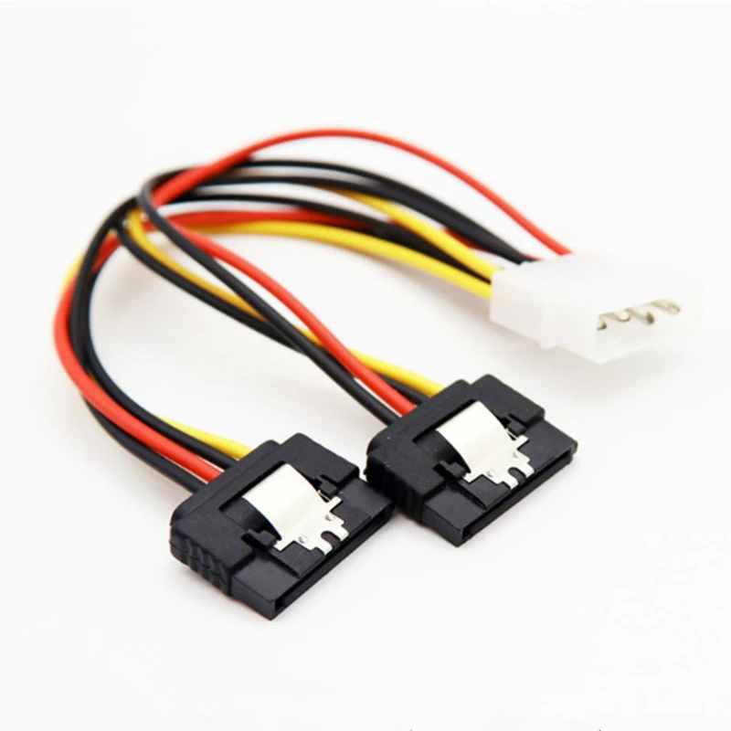 IDE 4Pin Molex Male M To SATA Dual 2X15Pin F Female With shrapnel Splitter Y 1 To 2 extension hard disk Power Supply Cable 18AWG