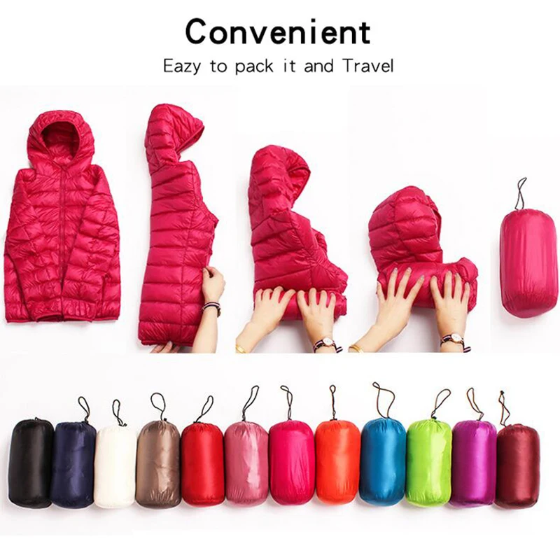 2020 New Spring Down jacket Women 90% White Duck Down Coat Ultra Light Warm Coat Female Portable Plus Size Down Jacket Winter