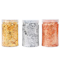 Shiny Genuine Gold Leaf Schabin Flakes 10g Gold Decoration Silver Copper Dishes Chef Art Cake Decor Chocolates Tools