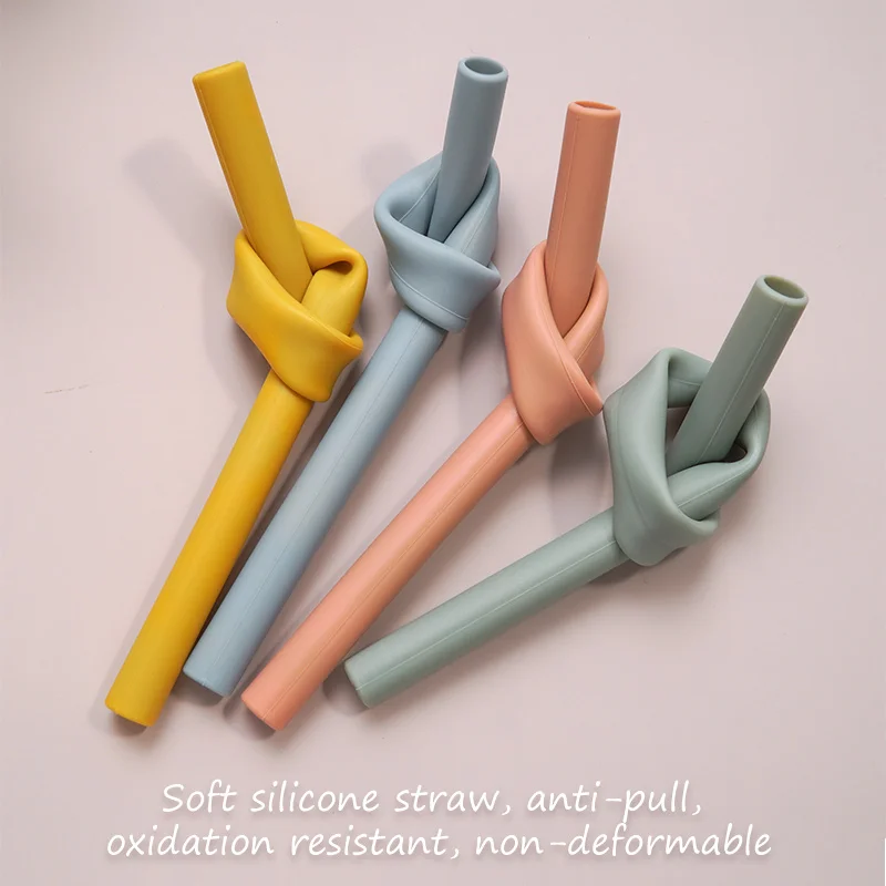 Customized Baby Accessories Reusable Silicone Straws Food Grade Flexible Bent Straight Drinking For Cup Straws Baby Stuff