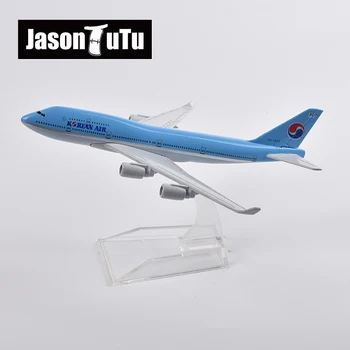 JASON TUTU 16cm Korean Air Boeing 747 Model samolotu Odlew metalowy w skali 1/400 Model samolotu Kolekcja prezentów Dropshipping