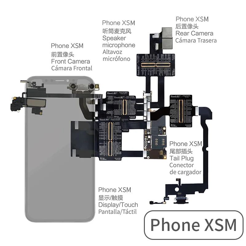 Qianli-Cable de prueba iBridge para reparación de cámara trasera, pantalla táctil de fallo de placa base, para teléfono XSMAX X 8P 8G 7P 7 6SP 6S 6P 6