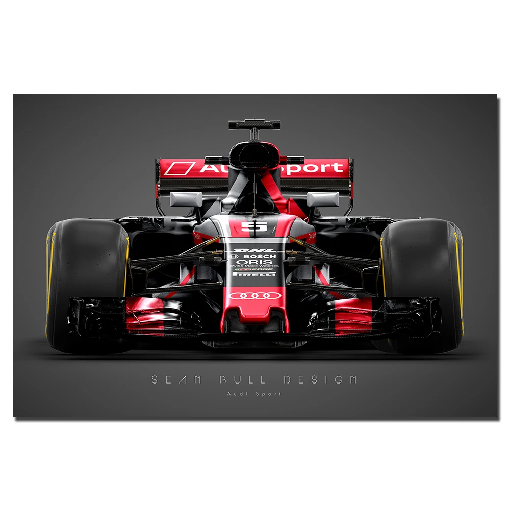 Audi F1 Racing Car Poster Wall Art Picture For Living Room Vehicle Canvas Painting Home Decor