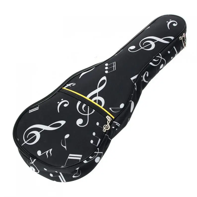 Ukulele Bags 21 Inch Musical Note Ukulele Case Gig Bag 10mm Sponge Soft Case Oxford Cloth Hawaii Guitar Waterproof Backpack