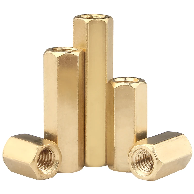 50pcs 5pcs Hex brass standoffs Female to Female M2 M2.5 M3 M4 brass standoff spacer Hexagonal Stud Spacer Hollow Pillars