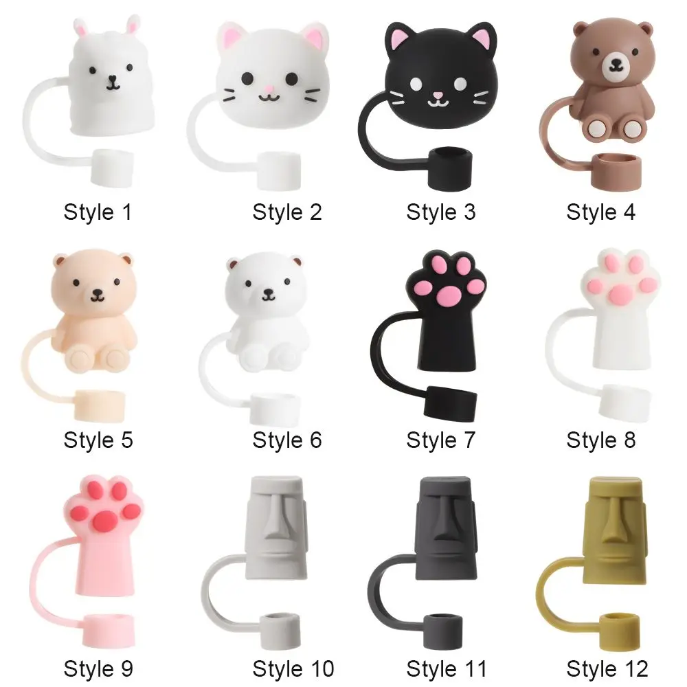 Creative Splash Proof ป้องกันฝุ่นซิลิโคนฟางปลั๊กฟางเคล็ดลับฝาครอบถ้วยอุปกรณ์เสริมดื่มฝุ่นหมวก