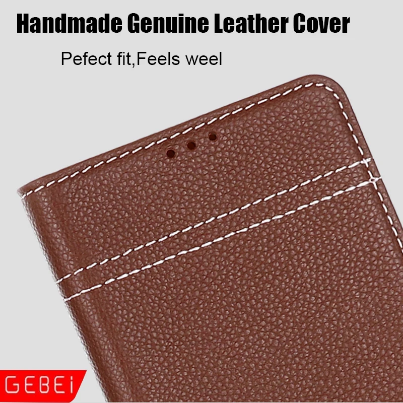 GEBEI Genuine Leather Flip Magnet Close Design Stand Case Cover For Samsung Galaxy S24 S23 S22 Ultra S8 S9 S10 S20 Plus