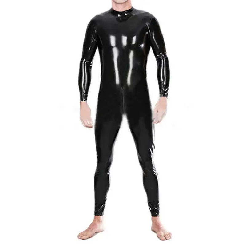 

Latex Catsuit Back Zipper for Men Handmade Rubber Bodysuit Jumpsuit Party Wear