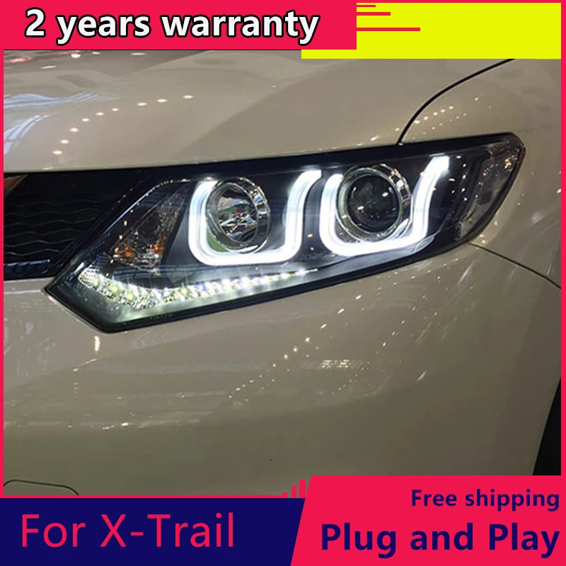 

Автомобильный Стайлинг KOWELL, фары для Nissan X-Trail 2014-2016 светодиодный светодиодные фары X-Trail, линзы DRL, двухлучевые, H7, Ксеноновые, биксеноновые