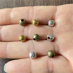 30pcs 6mm alloy colorful cute mini pitted spacer beads DIY bracelet necklace jewelry connector making