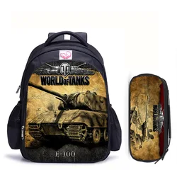 16 inch Game World Of Tanks Backpack Book Bag for Kids Men Backpacks Boys Children Schoolbag Teenagers Mochila