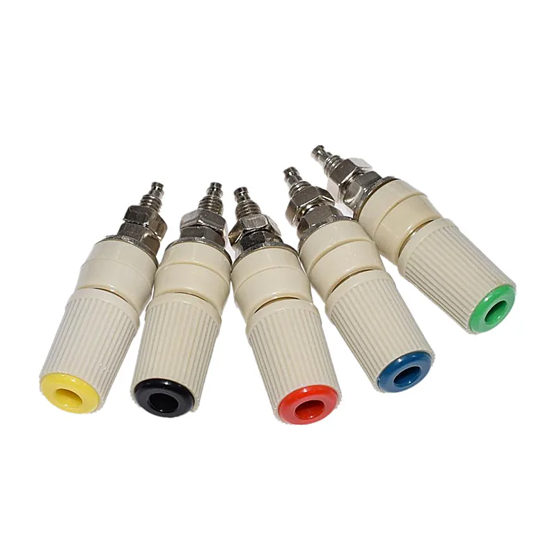 5pcs M5*48 Copper Terminal Block 5mm 30A High Current 4mm Banana Socket High Voltage Power Grounding Post Plug