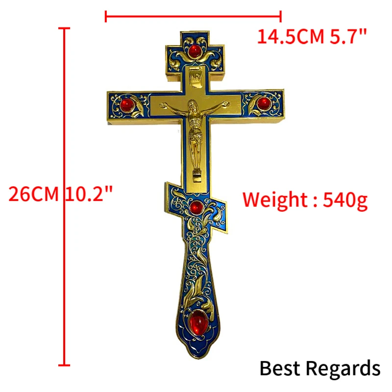 HTISOK Neues 2026 Orthodoxes Kreuz Kirchendekoration Religiöser Wandbehang Orthodoxes Segens-Brustkreuz Hängendes Kreuz Geschenk – Detail 5