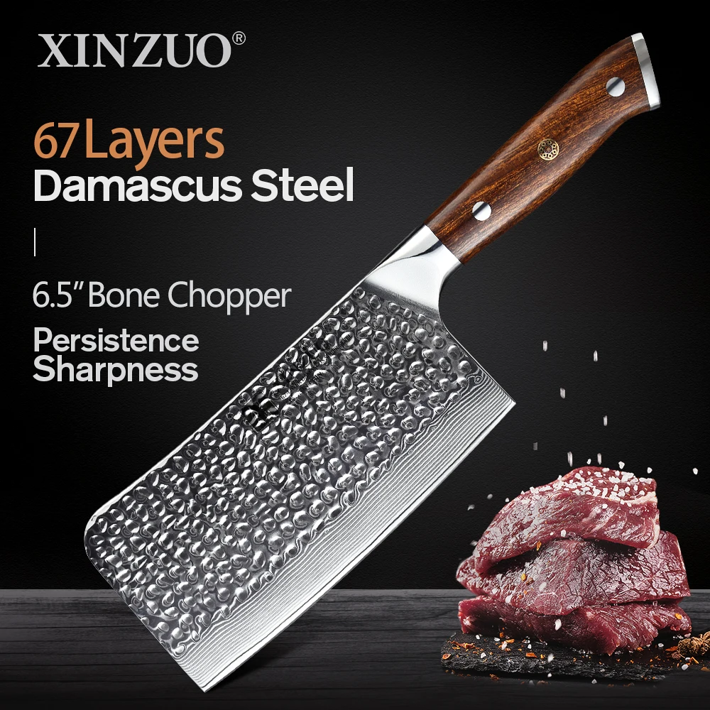 

XINZUO 6.5''inch Bone Chopper Knife Kitchen Japanese Damascus Steel Chopping Meat Vegetable Chef Knives Cooking Tool Accessories