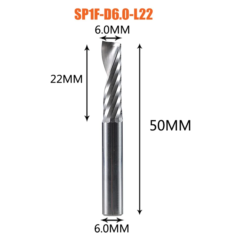 1 st AAAAA CNC Acryl Hout Aluminium Frees 1-12mm 3D Graveren Enkele Fluit Frees Spiraal frees Houtbewerking