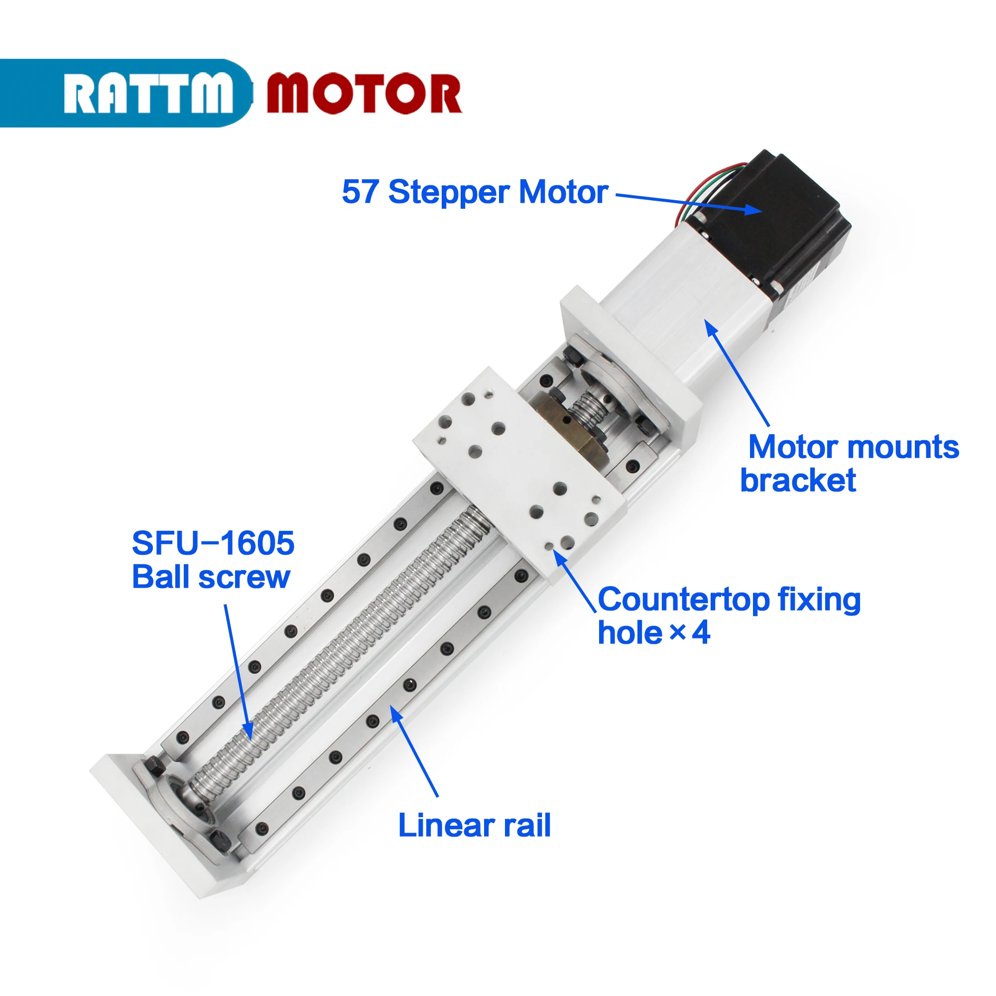 Imagem -05 - Curso 400 mm Bola Parafuso Sfu1605 80 mm Guia Linear Atuador Fase Trilho Movimento Slide Tabela com Nema 23 Motor Deslizante