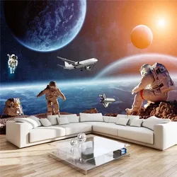 Custom Star Astronaut Photo Wall Papers Home Decor Wallpapers for Living Room Wallpaper Boy's room photo Mural Walls Stickers