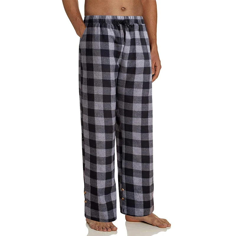 Pantalones de pijama holgados a cuadros para hombre, pantalones Cargo, diseño esmerilado europeo y americano, ropa de calle deportiva