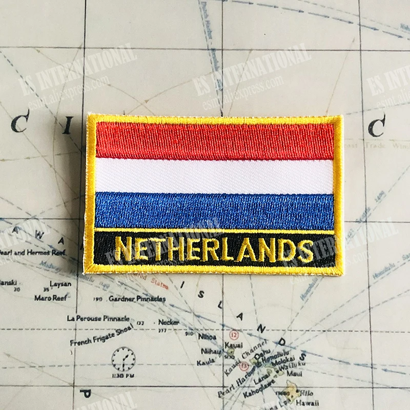 NETHERLANDS National Flag Embroidery Patches Badge Shield And Square Shape Pin One Set On The Cloth Armband Backpack Decoration