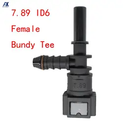 7.89 ID6 Auto Car Fuel Line Bundy Tee Hose Coupler Nylon Motorcycle Hose Coupler Quick Release Connect Connector Car Accessories