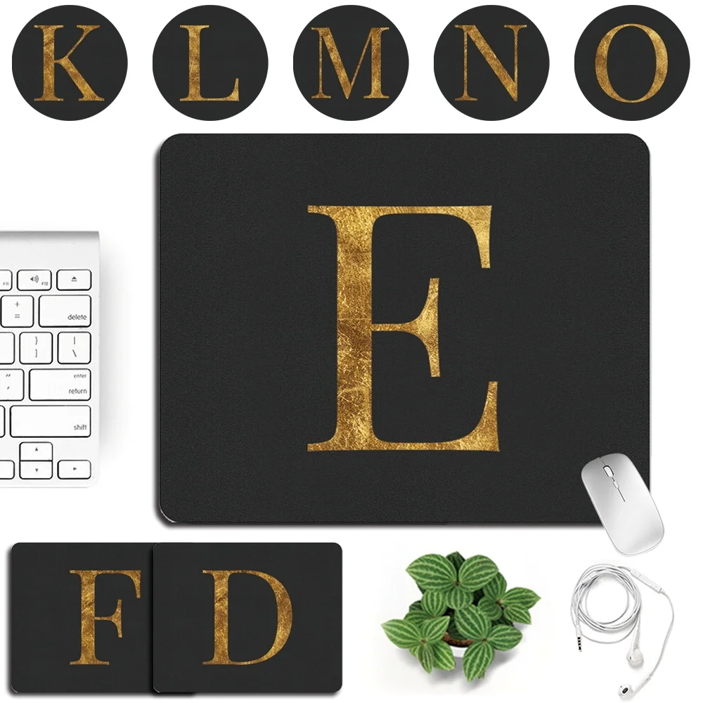 Водонепроницаемый коврик для мыши из искусственной кожи с буквенным принтом, маленький портативный коврик для мыши, 25x21 см, противоскользящ...