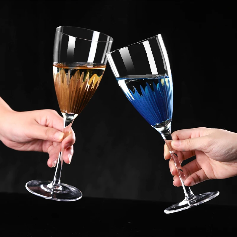 Axiangru-Esculpido Vidro Flauta Champagne Cup