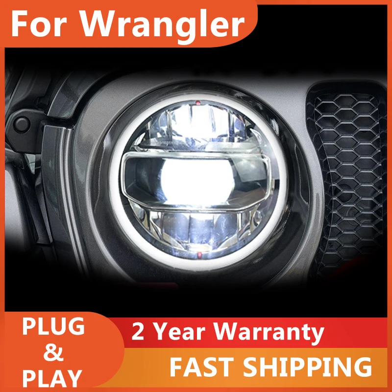 

Car Accessories for Jeep Wrangler Head Lamp Rubicon Headlights 7 Inch DRL Turn Signal Low High Beam Projector Lens