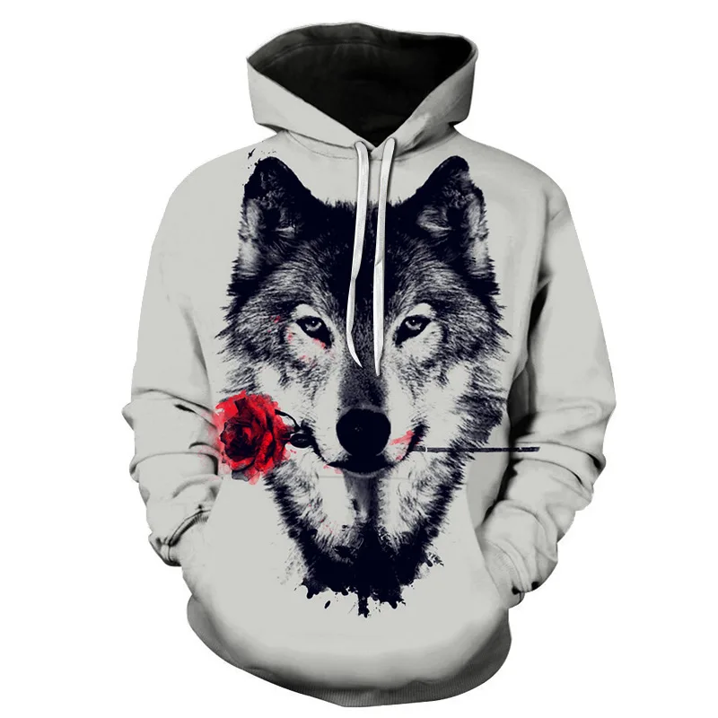 2020Fashion Men Snow Wolf Animal 3D Printed Hooded Hoodies Men / Women's Shinning Wolf Design Sweatshirts 3D Harajuku Hoody