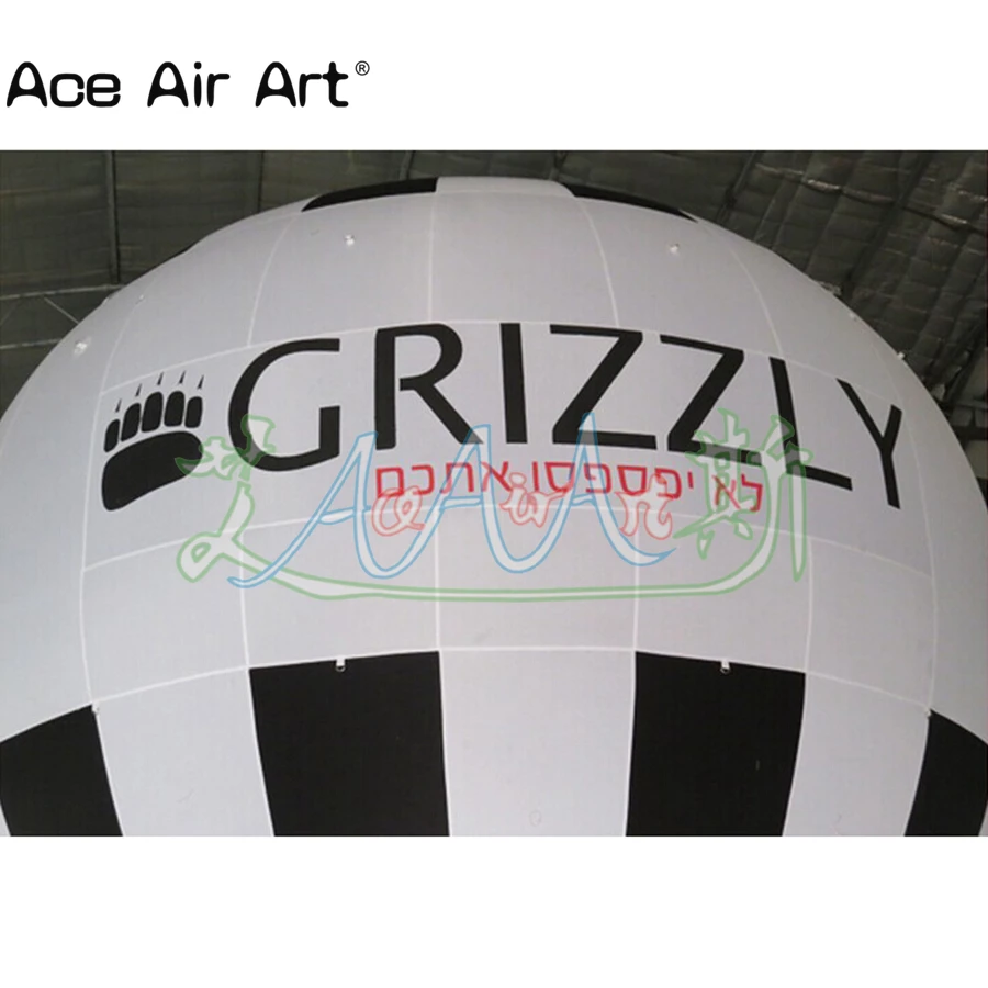 Globo inflable clásico de aire caliente, modelo con raya negra para Feria/publicidad, hecho por Ace Air Art