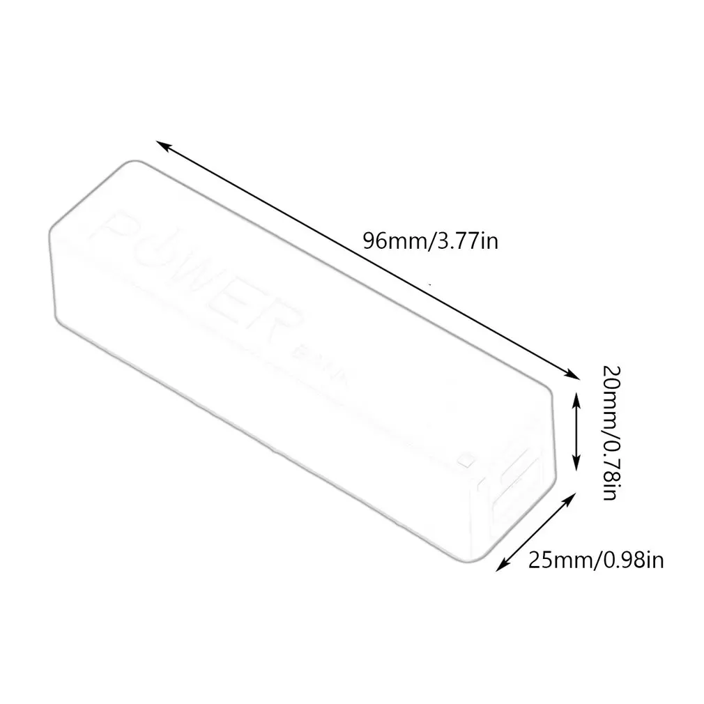 Batería externa portátil de 2600MAH, cargador de batería de respaldo para teléfonos inteligentes, tamaño 1x18650