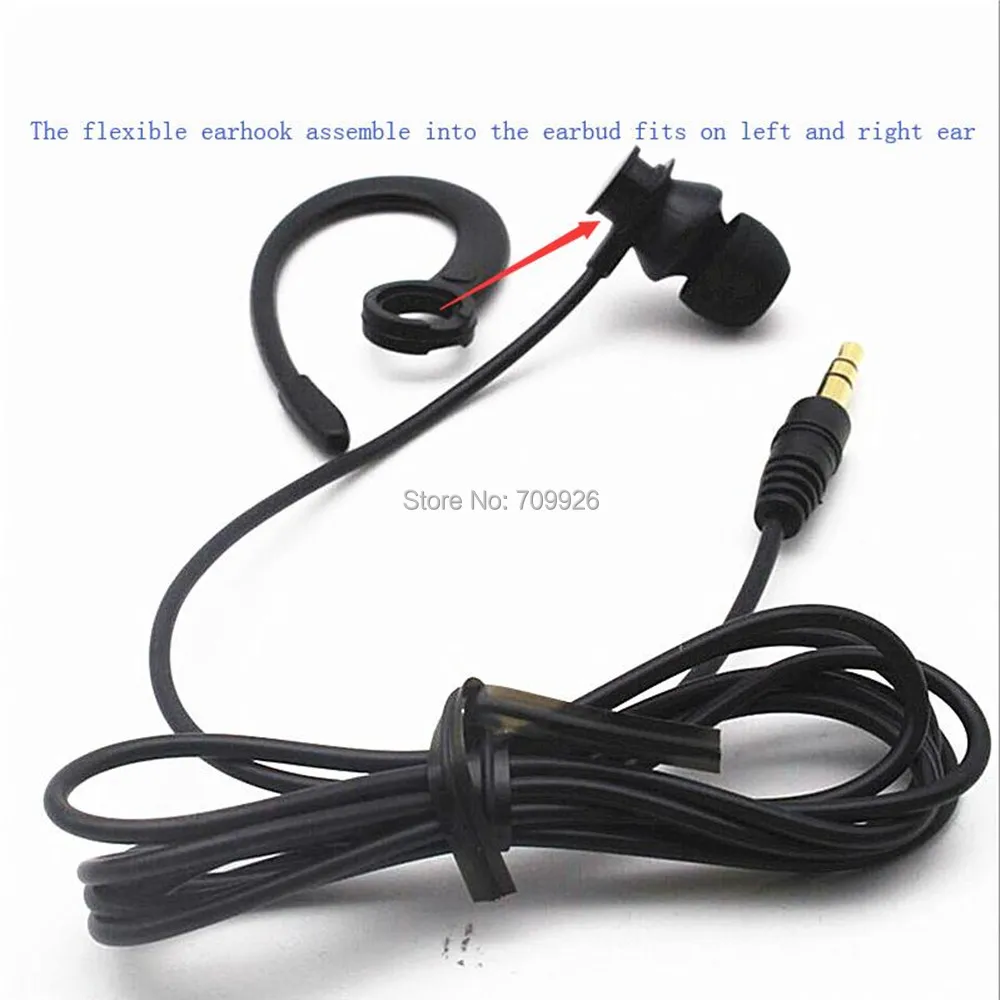 Single side earbud in-ear earphone 1-bud earhook earphone for sports running