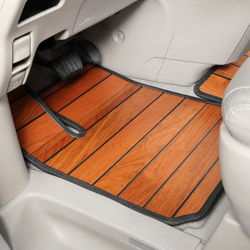 Factory sale new design durable wooden customised car floor mats