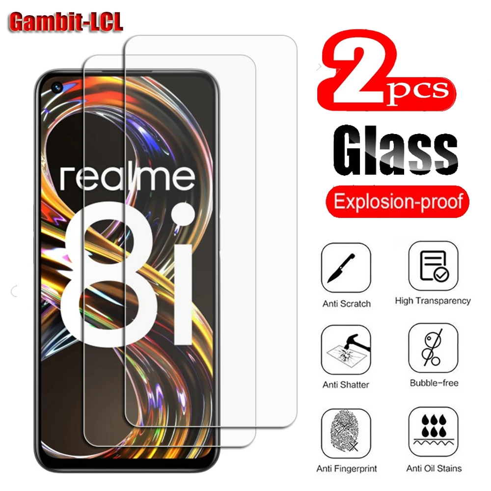 2Pcs Original Protection Tempered Glass For Realme 8i  6.6" Realme8i RMX3151 Screen Protective Protector Cover Film