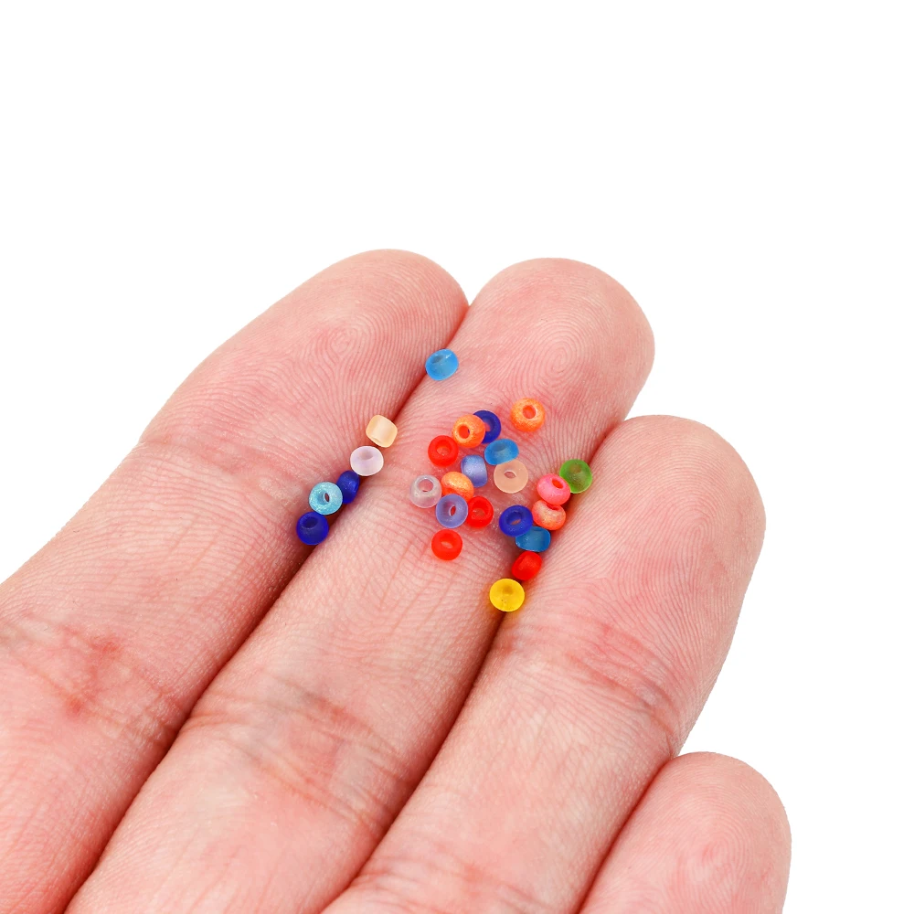 1800PCS 2mm Round Matt Surface Japanese Small Seed Bead Hexagon Czech Glass Loose Bead For DIY Jewelry Making Supplies